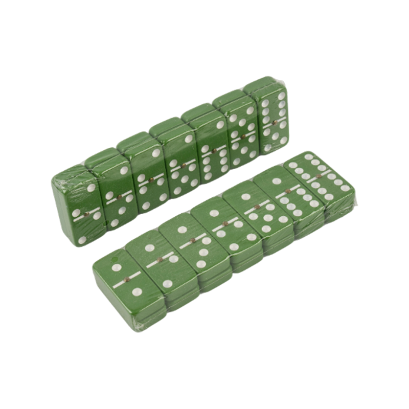 Színes zöld asztali játék Dot domino chips készlet